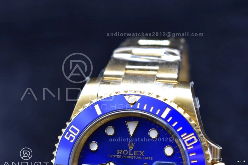 Ceramic Clean 1:1 Best 116618 904L Submariner YG LB Edition Steel Blue VR3135 Plated 0517
